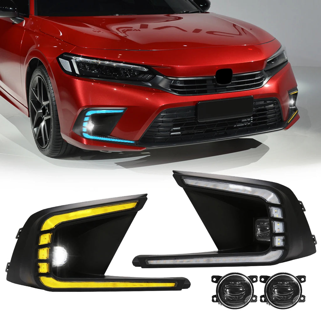 71191 71141-T31-H10 Led Fog Lights Daytime Running Lamp DRL Bumper Cover for Honda Civic 2 | AUTOKITSHOP