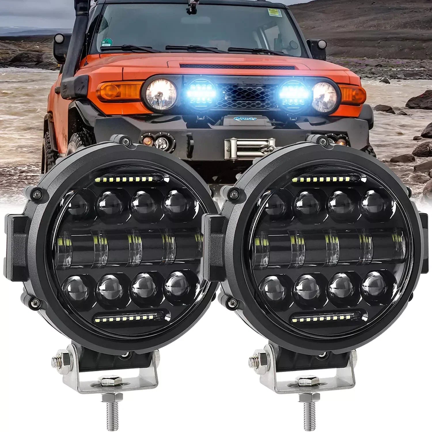 7 Inch Car LED Work Light Bar Driving Lamp for Jeep Offroad Boat Tractor Truck 4X4 SUV UTV