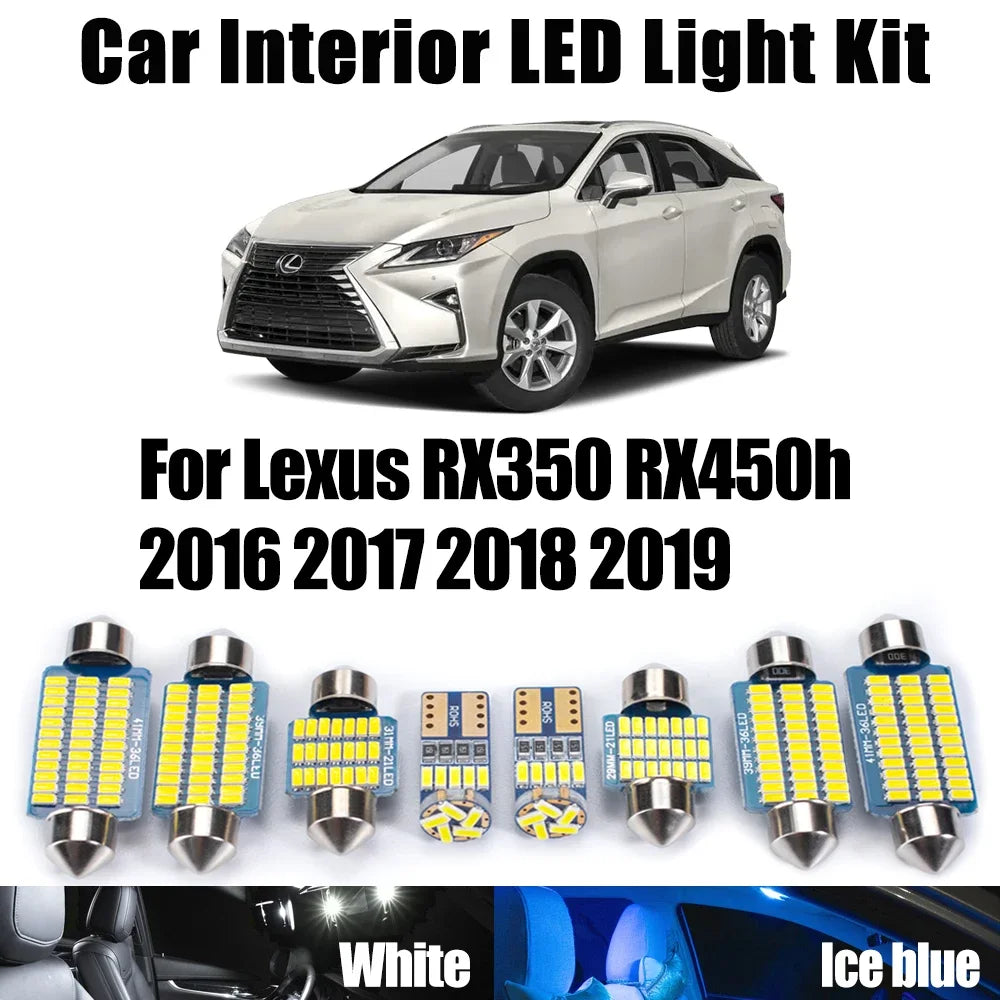 12-Piece LED Interior Light Kit for Lexus RX350 RX450h - Canbus Error-Free Bulbs | AUTOKITSHOP