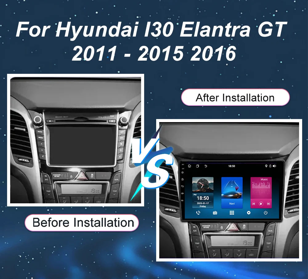 Android 16 Radio For Hyundai I30 Elantra GT 2011 - 2015 2016 Auto Stereo Multimedia Player