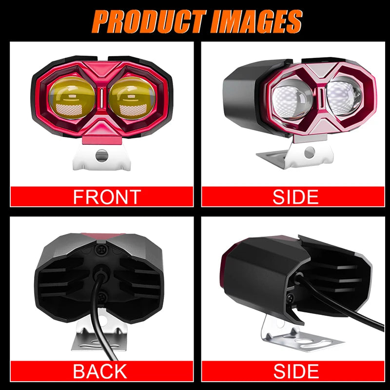 Motorcycle Spotlights Auxiliary LED Hi/Low Beam For Moto Universal Headlight Driving Fog L