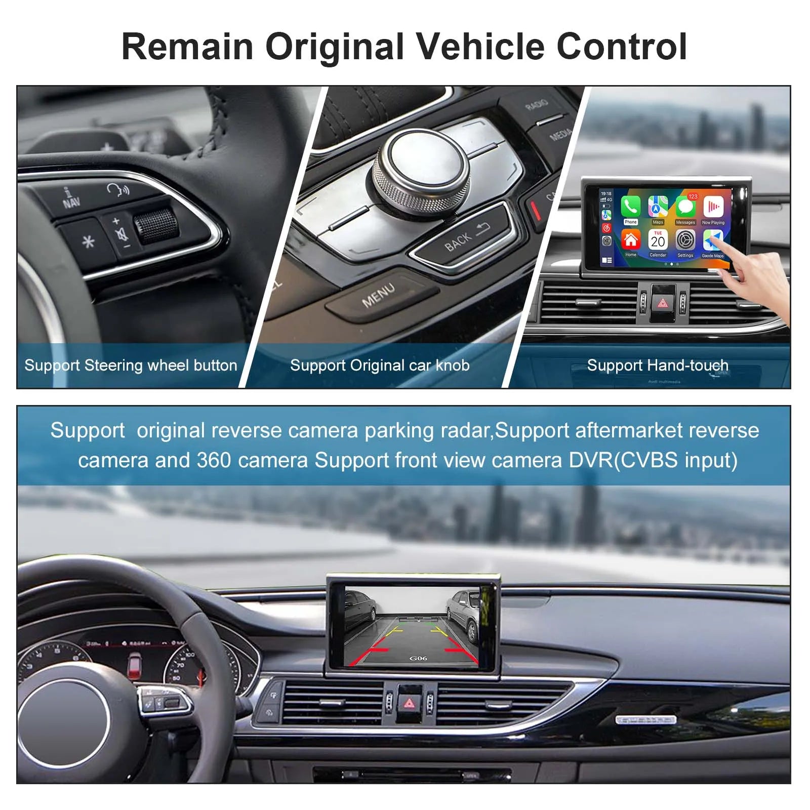 Wireless Carplay Android Auto Interface Retrofit Kits For Audi A6 C7 A7 2012-2016 RMC/HN+R