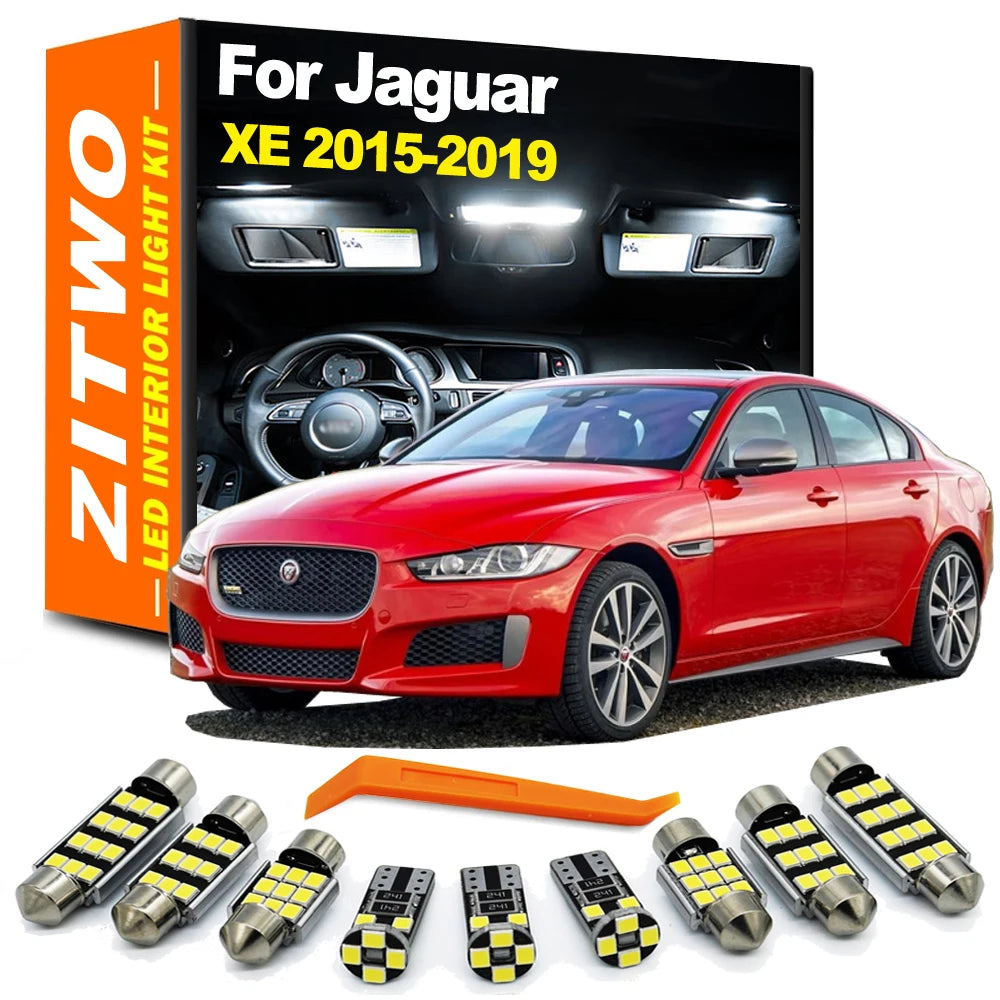 ZITWO 10Pcs LED Interior Light Dome Map Reading Trunk Lamp Kit For Jaguar XE 2015 2016 2017 2018 2019 Car Bulbs Accessories
