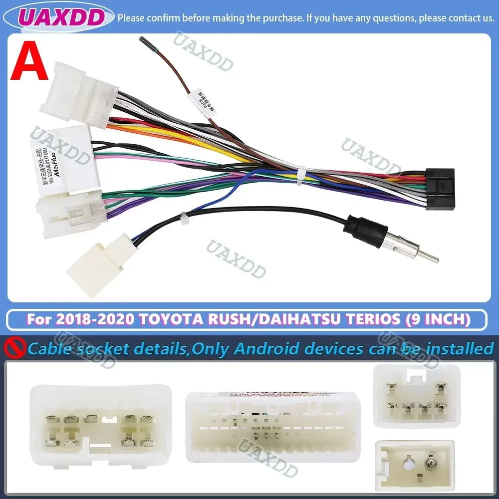 For 2018-2020 TOYOTA RUSH DAIHATSU TERIOS 9INCH 2 Din Car Android frame fascia cable video