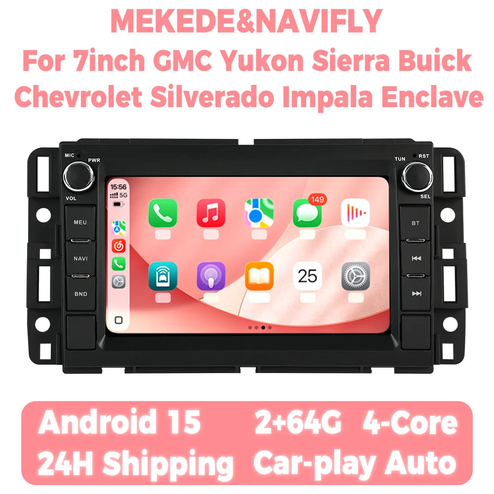 Car Radio For GMC Yukon Sierra Chevrolet Silverado Impala Buick Enclave Wireless CarPlay A