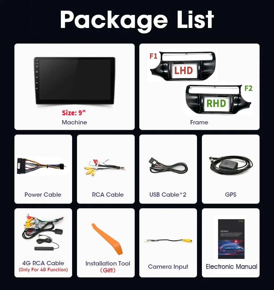 For Kia RIO K3 2015-2017 Android 14 Car Radio Multimedia Player Navigation 4G GPS Wireless