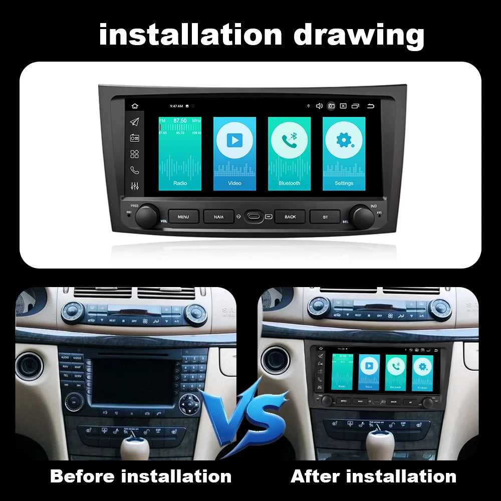 Carplay Android OS for Mercedes Benz E-class W211 E200 E220 E300 E350 E240 E270 E280 CLS C