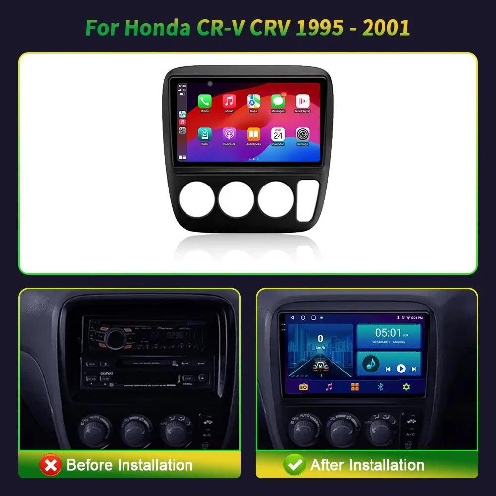 9 inch Car Radio Android 16 For Honda CR-V CRV 1995-2001 BT Carplay Multimedia Navigation