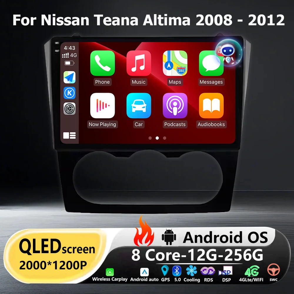 9'' Android 16 Auto For Nissan Teana Altima 2008 - 2012 Car Radio Multimedia Video Player