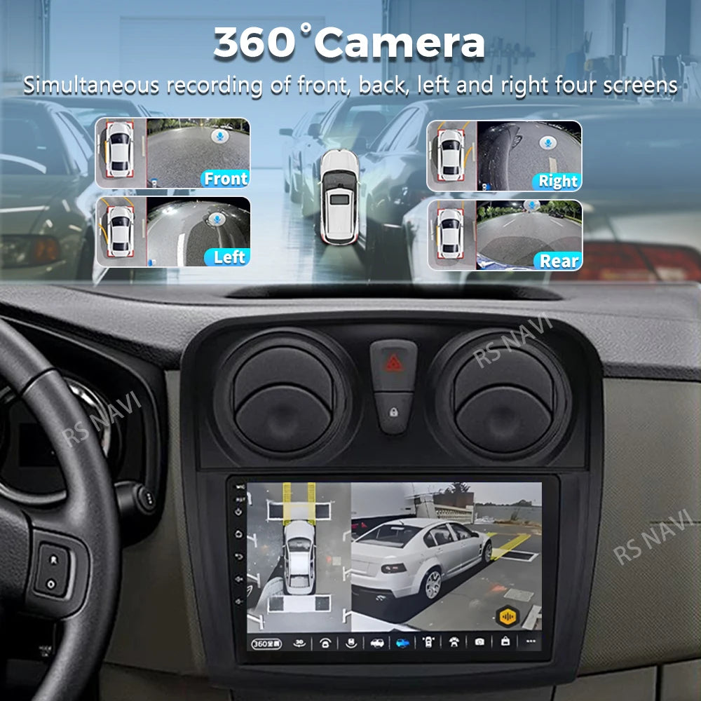 Android 16 2K QLED For Renault Sandero Logan 2 2014 - 2019 Car Radio Multimedia Video Play
