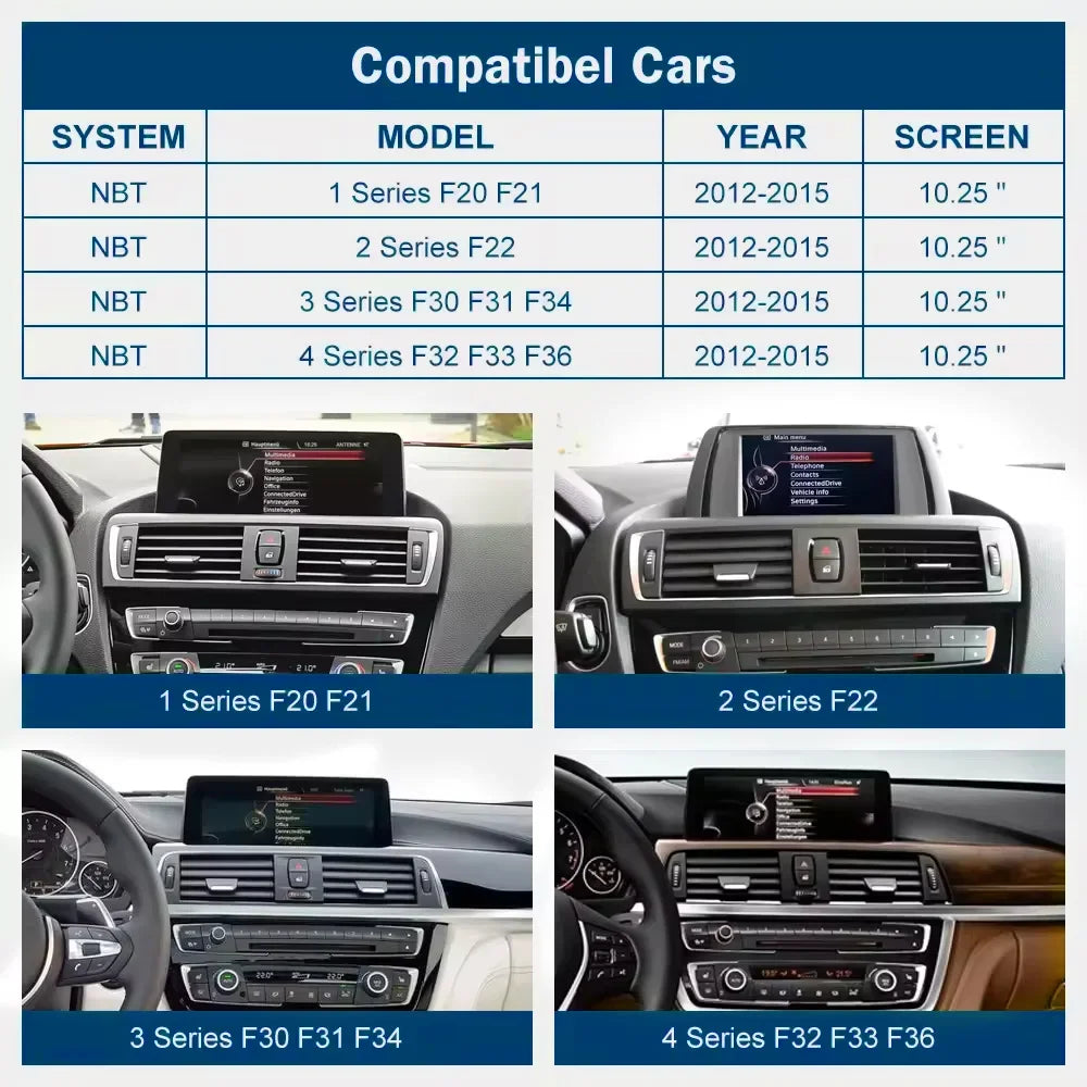 1920*720 Wireless CarPlay Android Auto Multimedia Display Touch Screen For BMW 1 2 3 4 Ser | AUTOKITSHOP