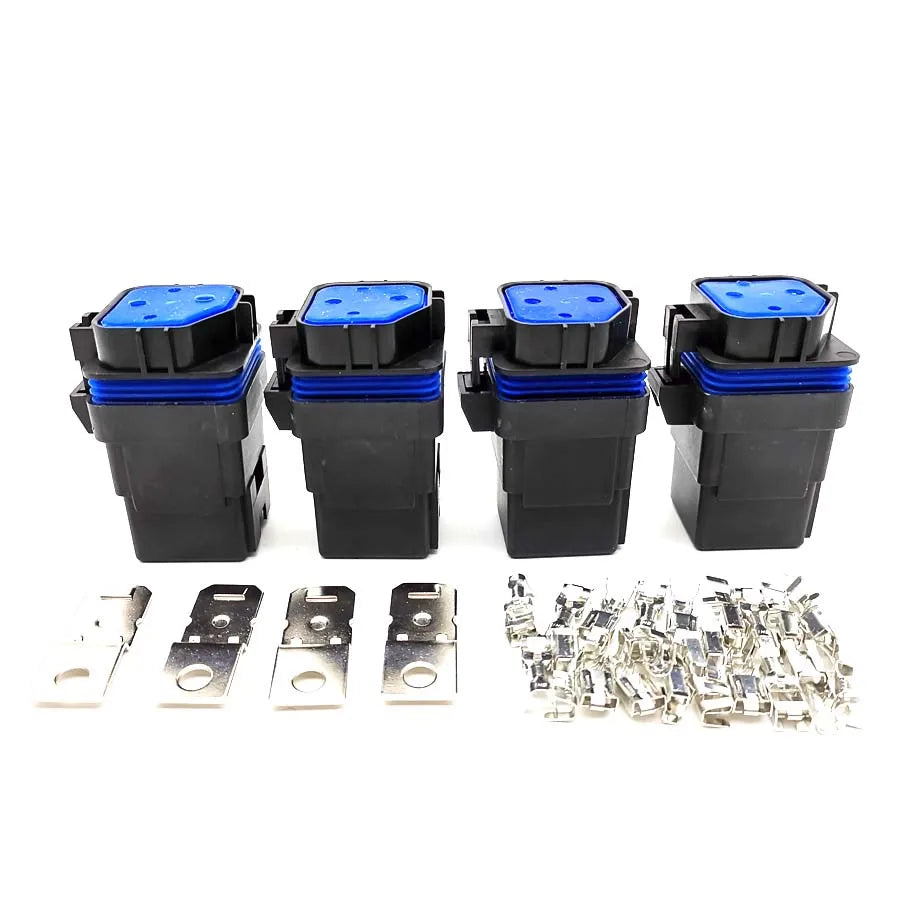 4set/lot 12V 40A 5Pin Car Relay & Holder Socket Integrated with Terminals Kit