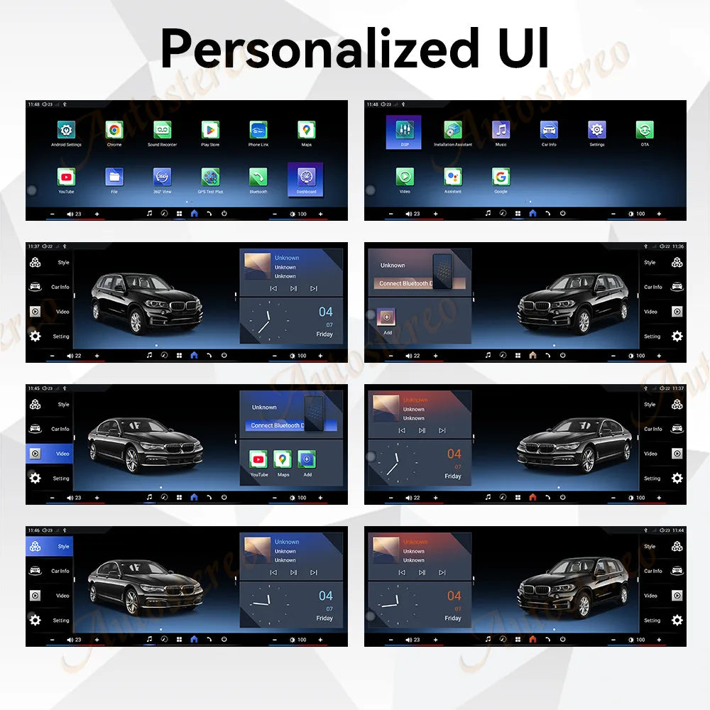 ID9 12.9 Inch Android 14 For BMW X5 Series E70 X6 E71 2007-13 Car Multimedia Player GPS Na