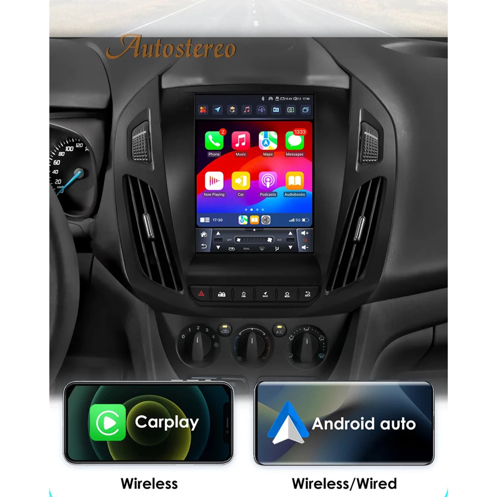 For Transit Tourneo Connect 2013-2018 Android Tesla Style Vertical Screen Car Multimedia P