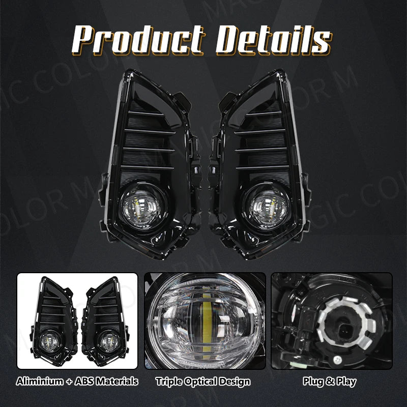 DLAA For Toyota Yaris Ativ 2022 2023 Led Fog Lamp DRL Daytime Running Lights Front Bumper  | AUTOKITSHOP