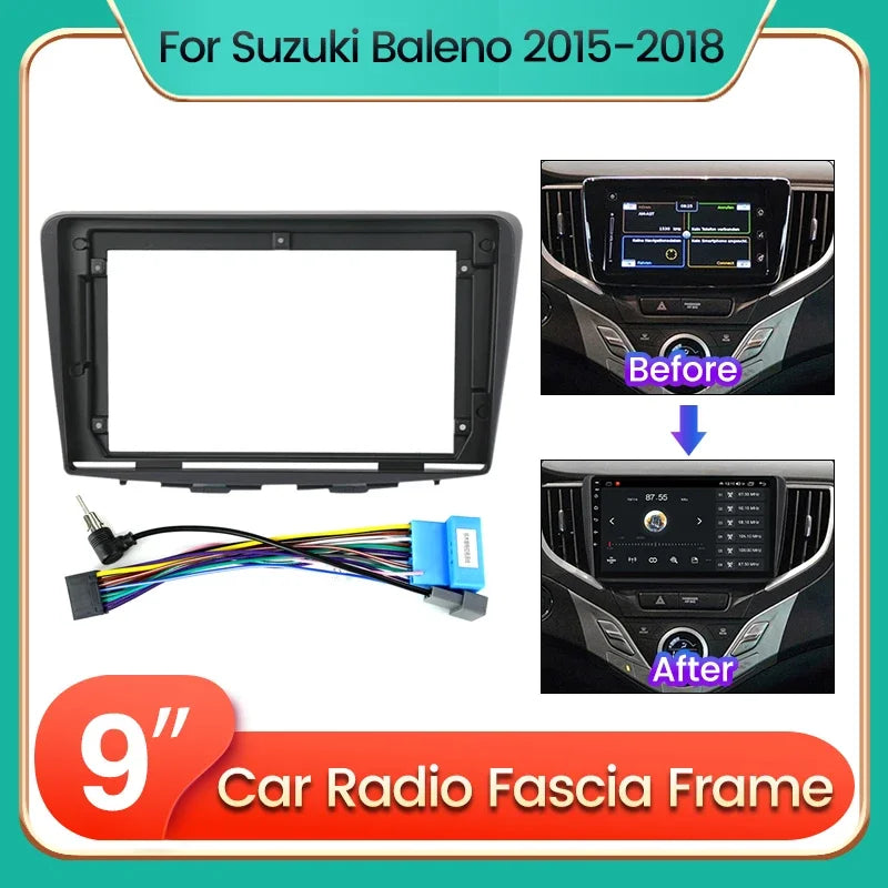 9 Inch Car Radio Fascia for SUZUKI Baleno 2015-2018 GPS MP5 Stereo Dash Board Cover Androi | AUTOKITSHOP