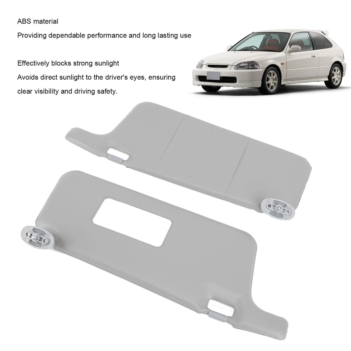 2Pcs Gray Car Sun Visor Left and Right Driver Side Sunlight Blocking Sunvisor Assy for 1996 to 2 - Automotive LED Light