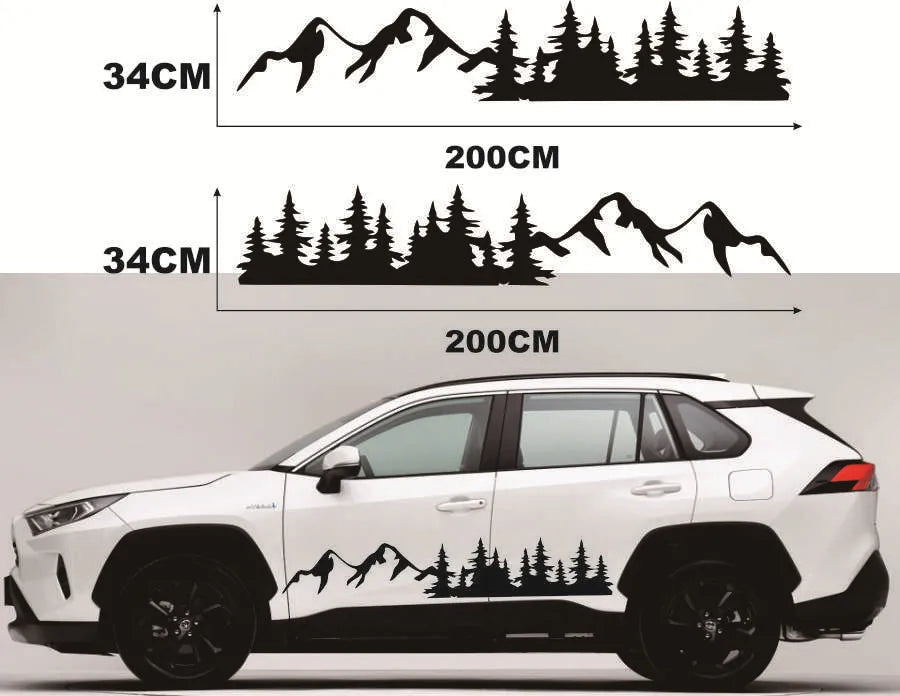 for Mountain Decal Forest Vinyl Custom Nature Graphic Camper RV Trailer Truck Custom Stick