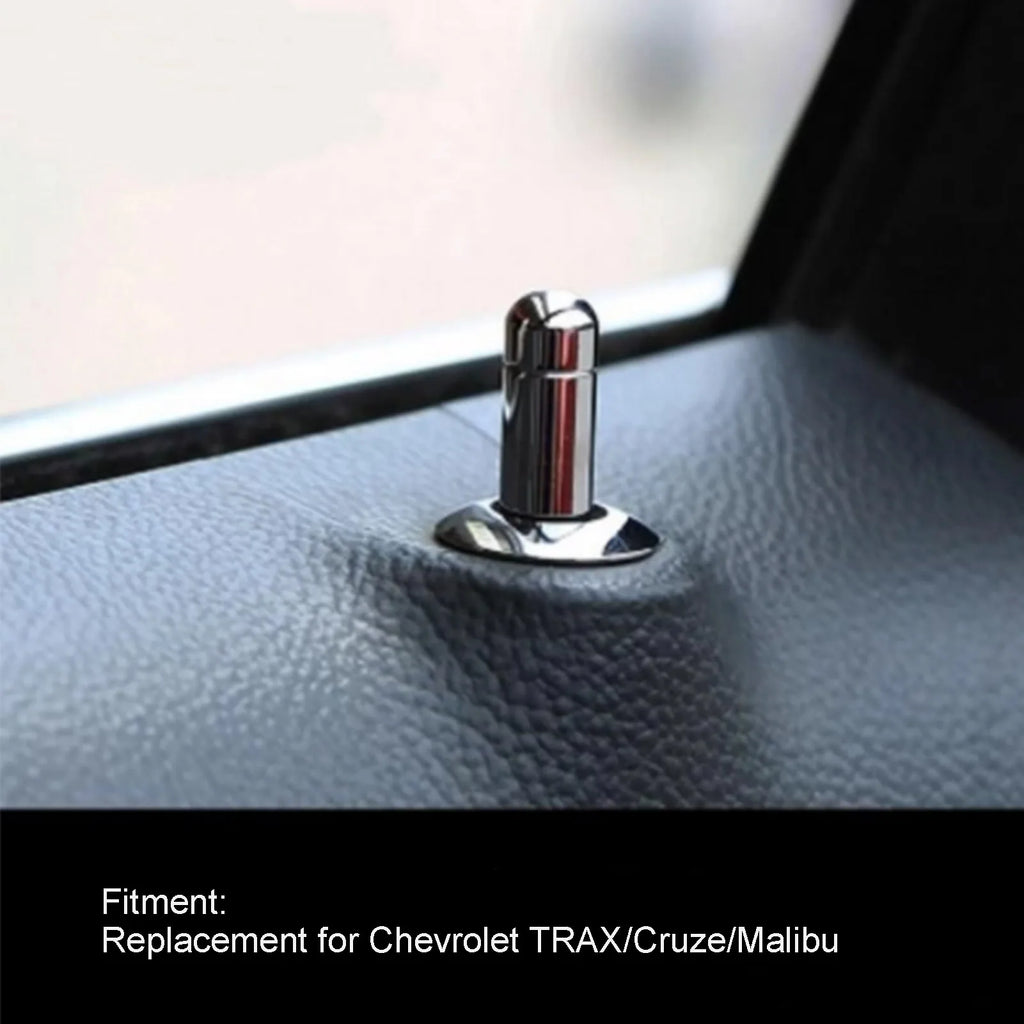 8pcs Car Door Lock Pin with Cover ABS Chrome Replacement for Chevrolet TRAX/Cruze/Malibu - Automotive LED Light
