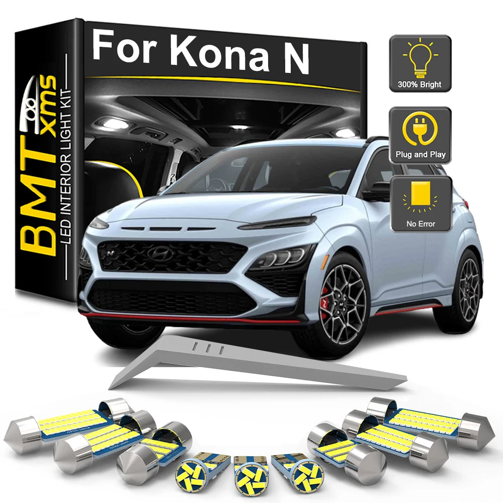11-Piece LED Interior Light Kit for Hyundai Kona N - Canbus Error-Free Bulbs | AUTOKITSHOP
