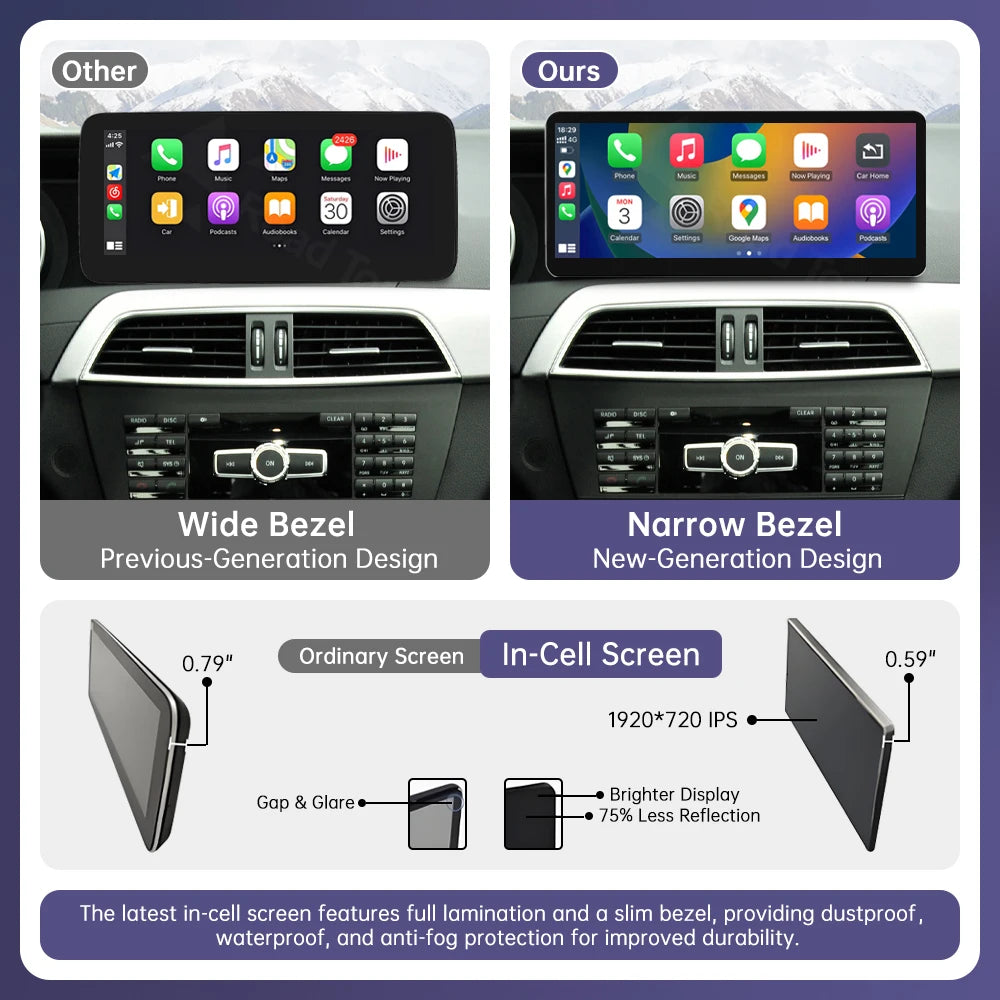 Linux Touch Screen for Mercedes Benz C Class W204 S204 2011-2012 Wireless Carplay Android