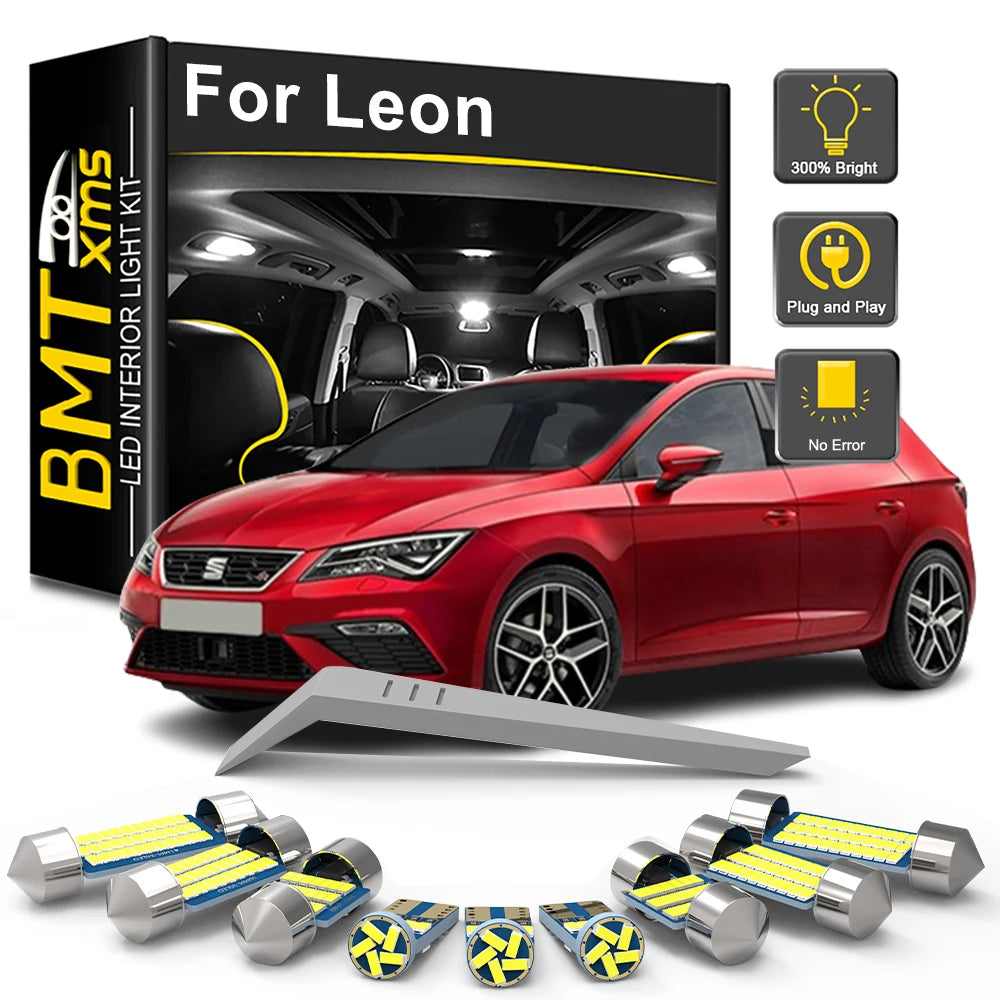 LED Interior Light Kit for Seat Leon MK1 MK2 MK3 1 2 3 1M 1P 5F 1999-2015 - Canbus Dome Map Door Trunk Bulbs | AUTOKI...