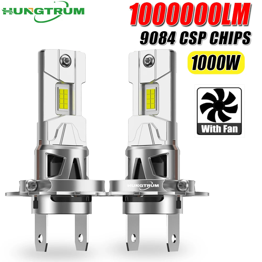 H7 LED Plug And Play Headlight With Fan Fast Cooling 9084 CSP CHIPS Auto Car Light CANBUS