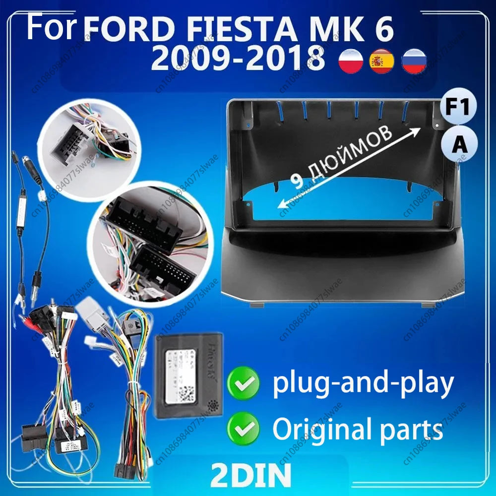 9 inch For FORD FIESTA MK 6 2009-2018 Car Radio Fascias Android MP5 Stereo Player 2Din Hea