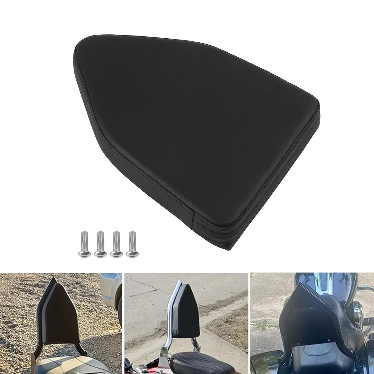 Motorcycle Sissy Bar Cushion Passenger Backrest Pad Detachable For Harley Chopper Touring For Ho - Automotive LED Light