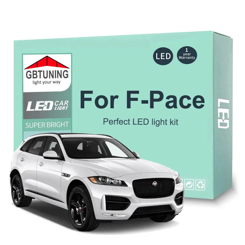 11-Piece LED Interior Light Kit for Jaguar F-Pace - Canbus Error-Free Bulbs | AUTOKITSHOP