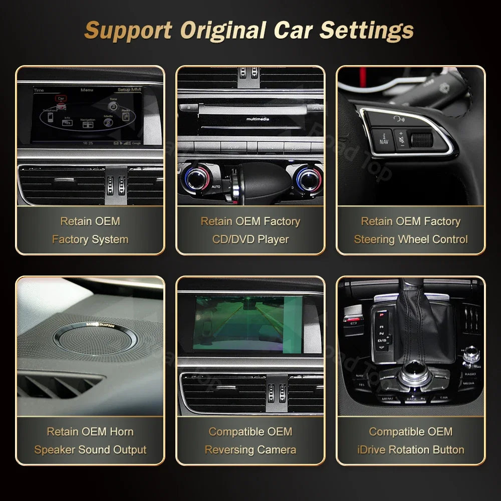 RoadTop CN 12.3 inch For Audi A4 2013-2015 Linux Screen Wireless CarPlay Multimedia Androi