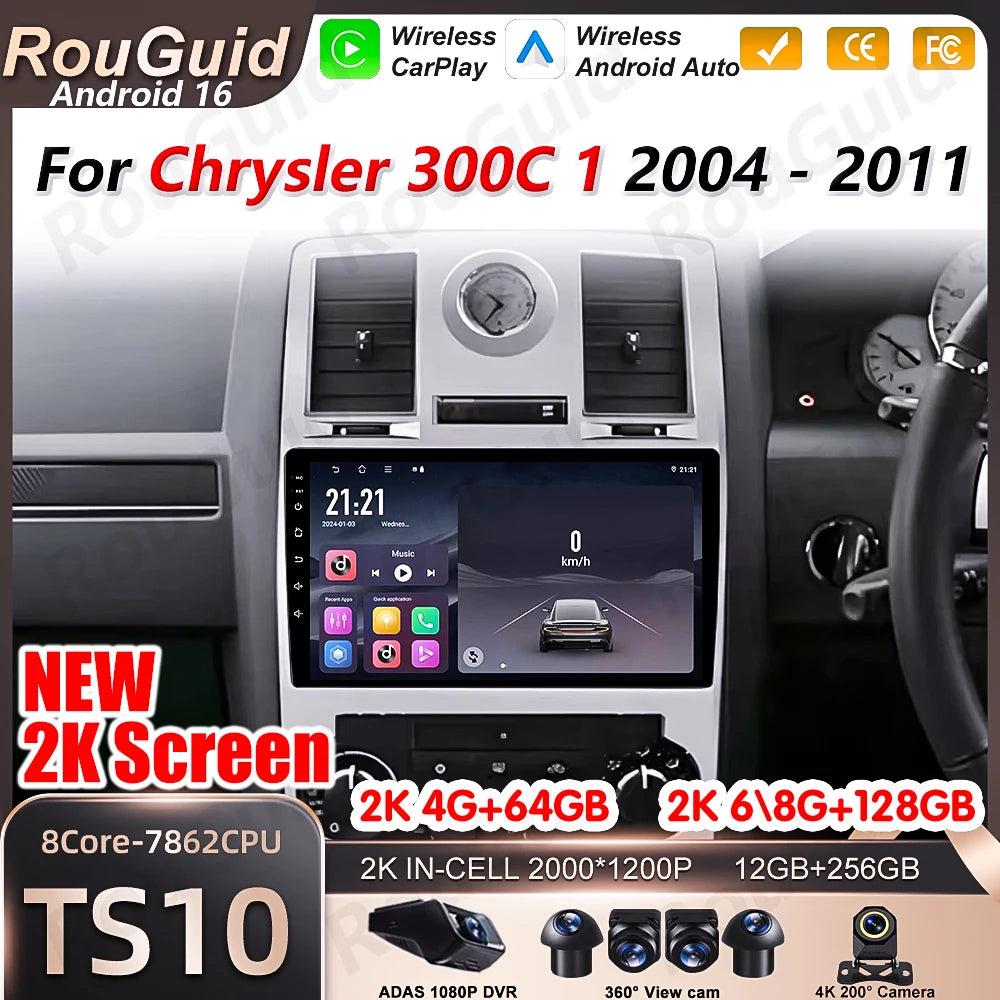 Android 16 Auto Carplay For Chrysler 300C 1 2004 2005 2006 - 2011 Car Radio Multimedia Pla | AUTOKITSHOP