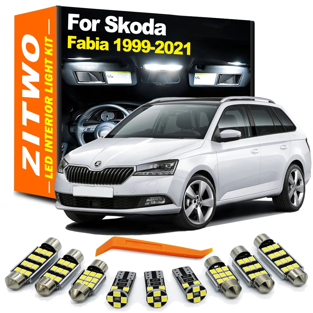 ZITWO LED Interior Light Kit For Skoda Fabia MK1 MK2 MK3 I II III 6Y 6Y2 6Y3 6Y5 5J 542 545 NJ NJ3 NJ5 Hatchback Combi 1999-2021