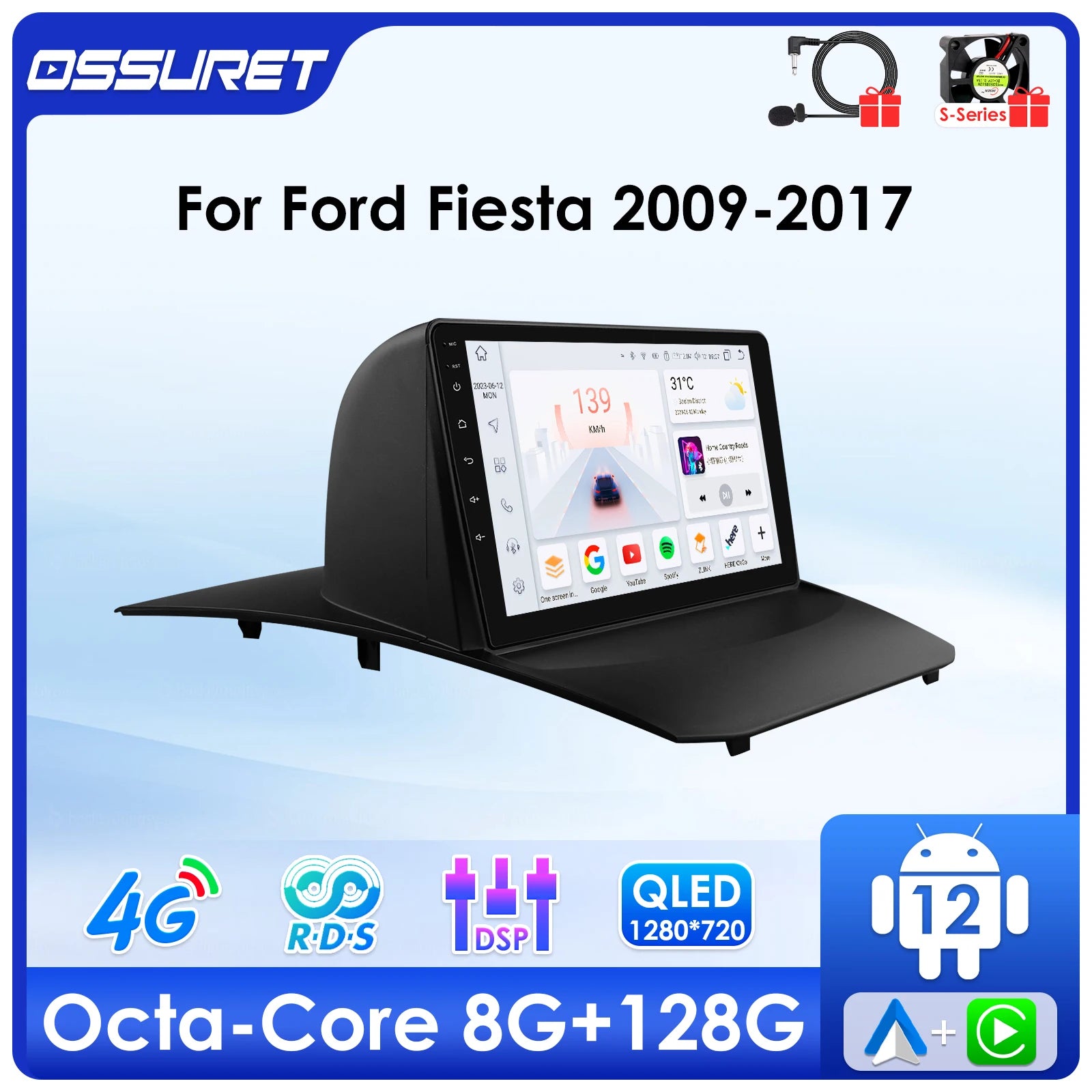 6115 Octa Core Carplay Android Autoradio For Ford Fiesta 2009-2015 2016 2017 multimedia Ca
