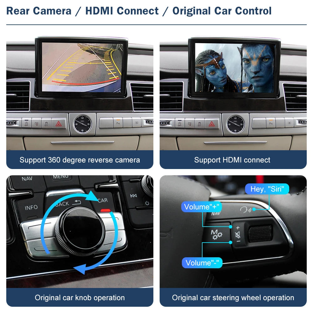 Road Top Wireless CarPlay Android Auto Interface for Audi A8 D3 2012-2018, with AirPlay Mi | AUTOKITSHOP
