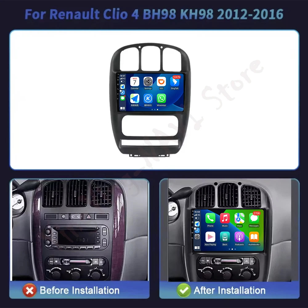 9 inch QLED Screen For Chrysler Voyager RG Town & Country RS 2000-2007 Car DSP Navigation