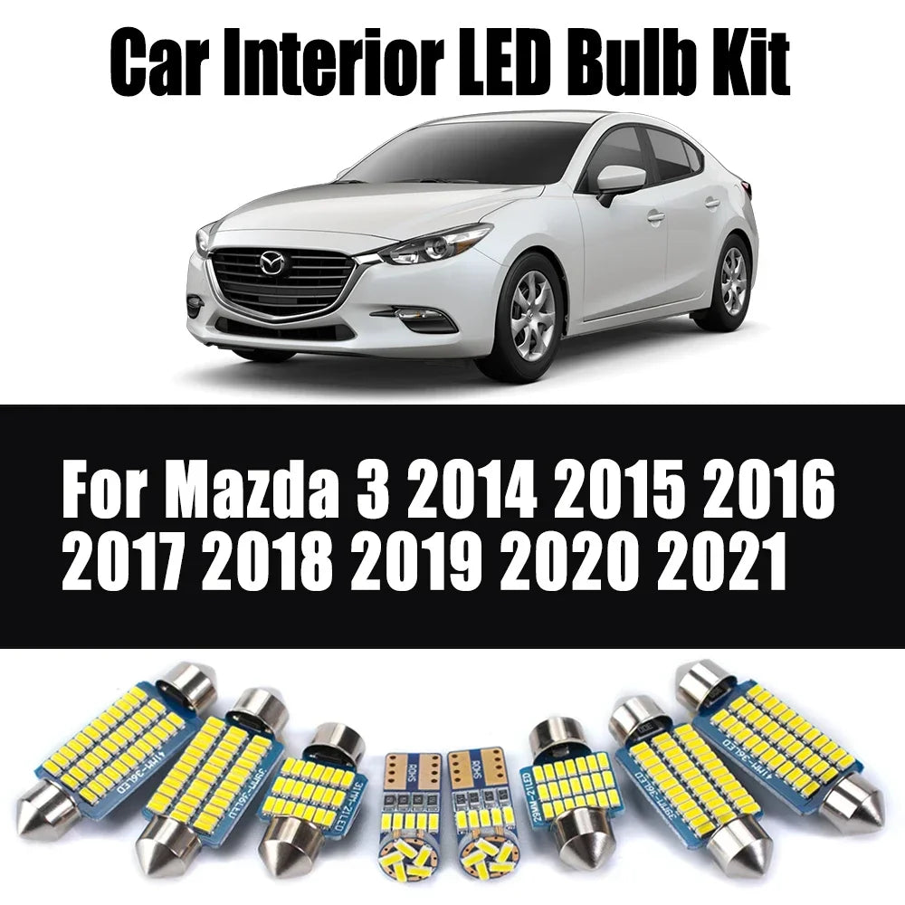 11-Piece LED Interior Light Kit for Mazda 3 - Canbus Error-Free Bulbs | AUTOKITSHOP