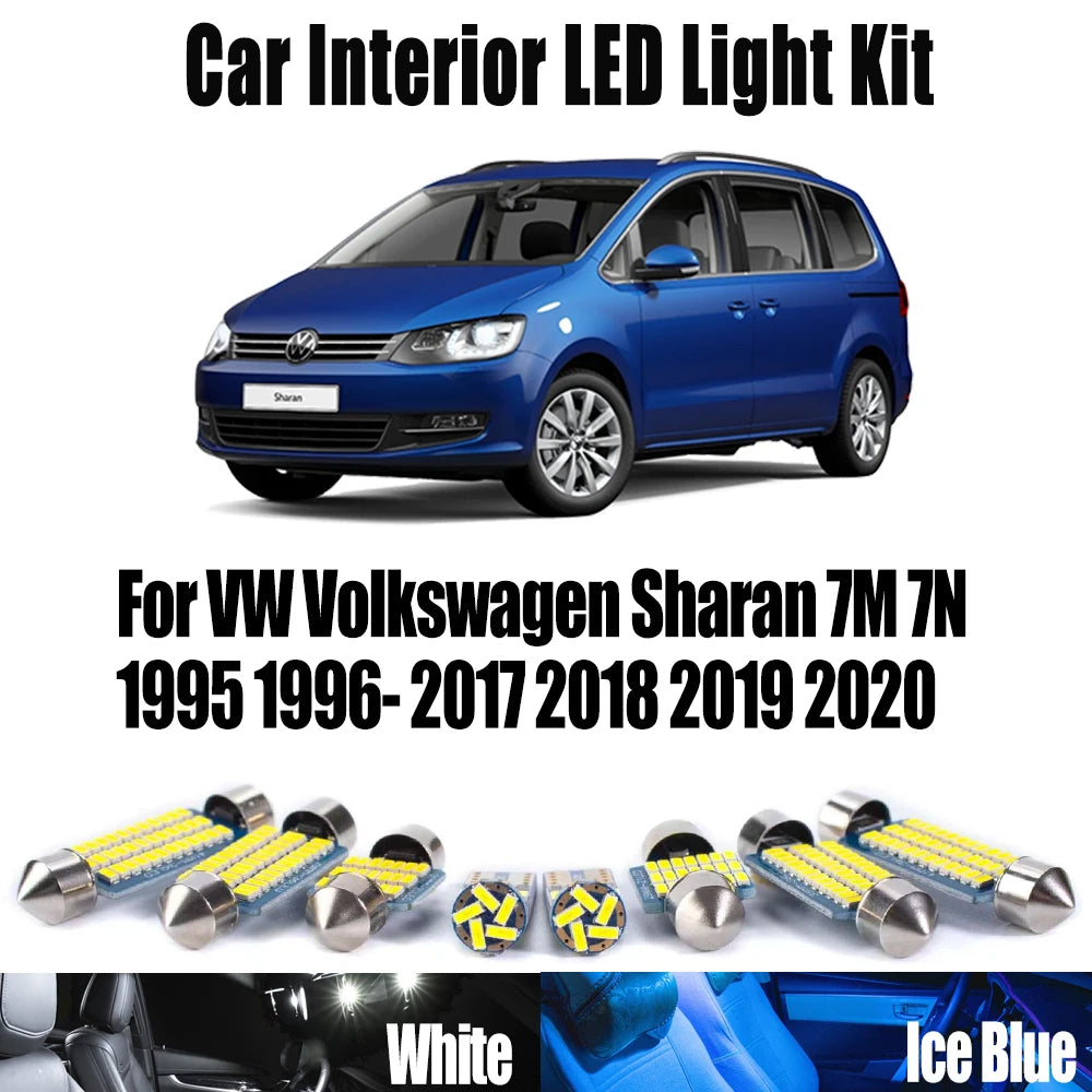 LED Interior Light Kit for VW Volkswagen Sharan 7M 7N 1996- 2017 - Canbus Dome Map Door Trunk Bulbs | AUTOKITSHOP