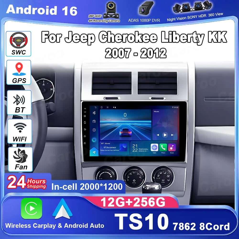 Car Multimedia Radio Android Auto For Jeep Cherokee Liberty KK 2007-2012 Auto Multimedia P