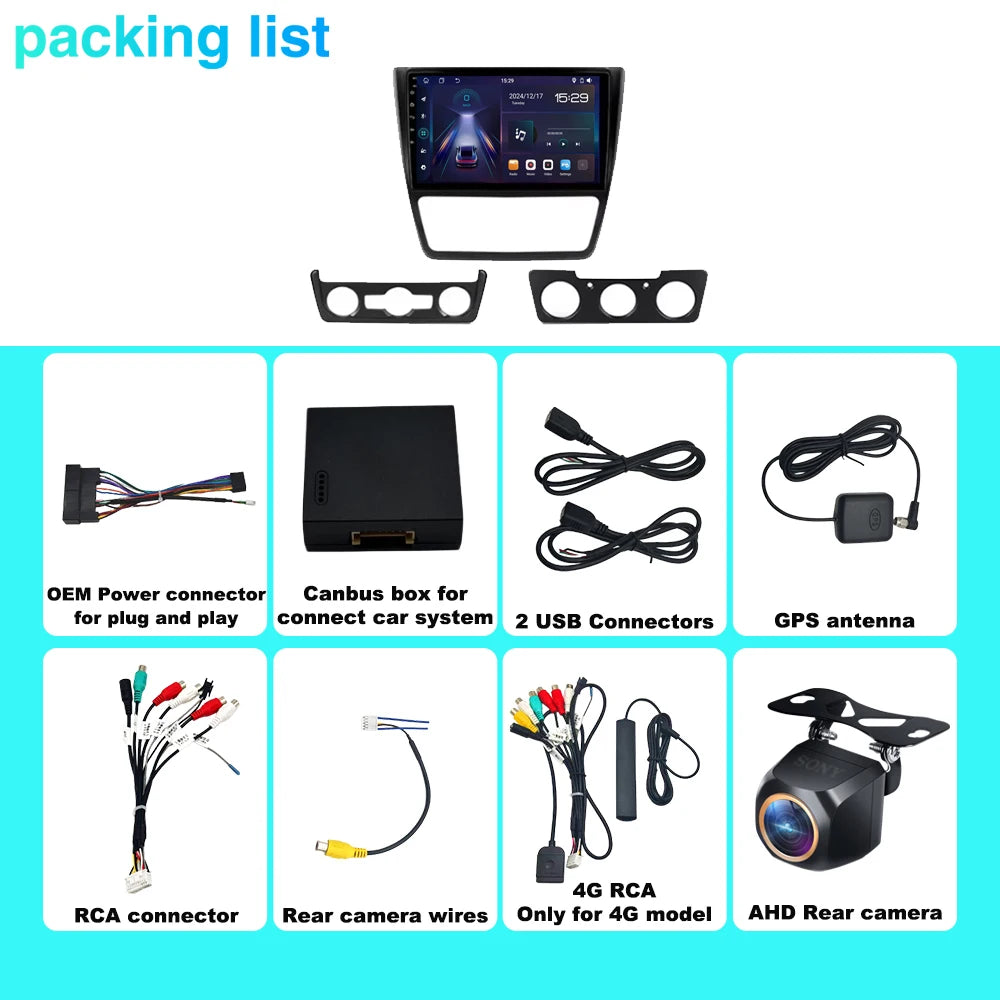 Android 15 Multimedia Video Player For Skoda Yeti 5L 2009-2014 Car Stereo Radio Navigation
