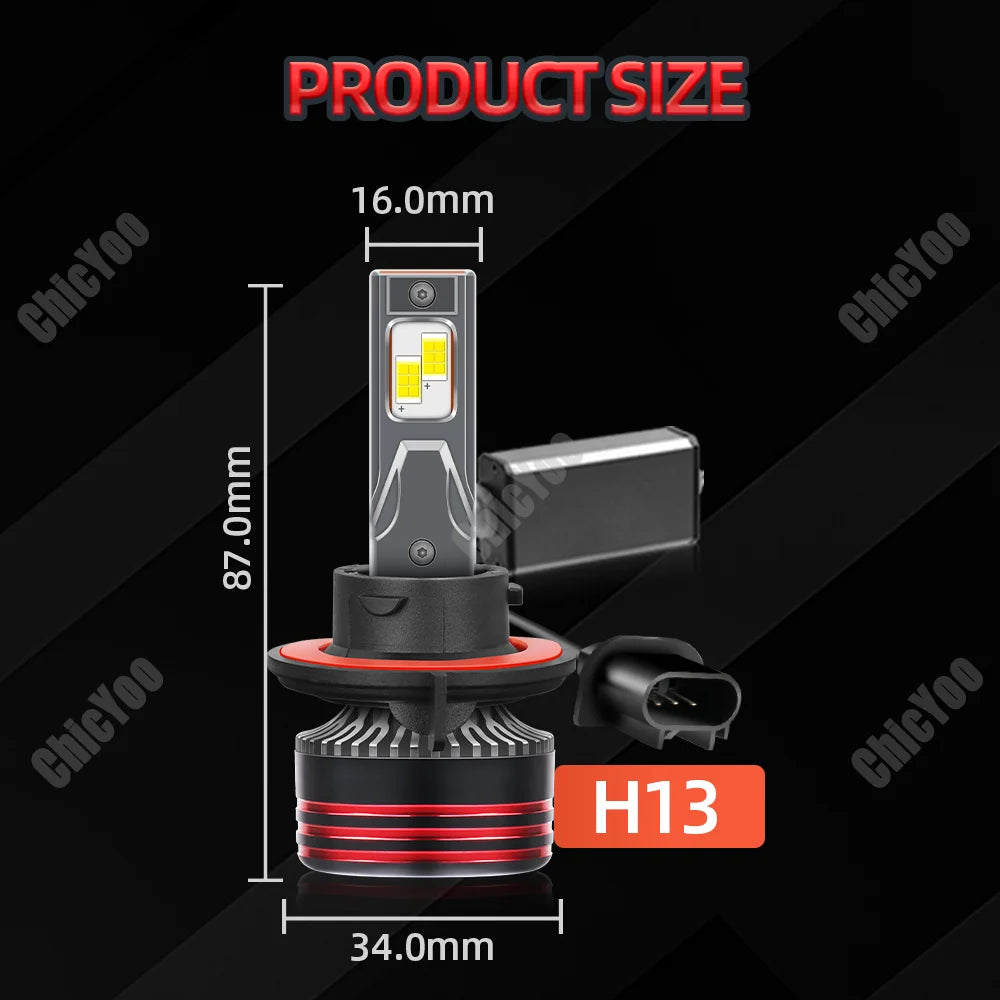 2X 6000K White Auto Headlamps H13 High Low Beam LED Headlights 150W 30000LM 3570 CSP Chips