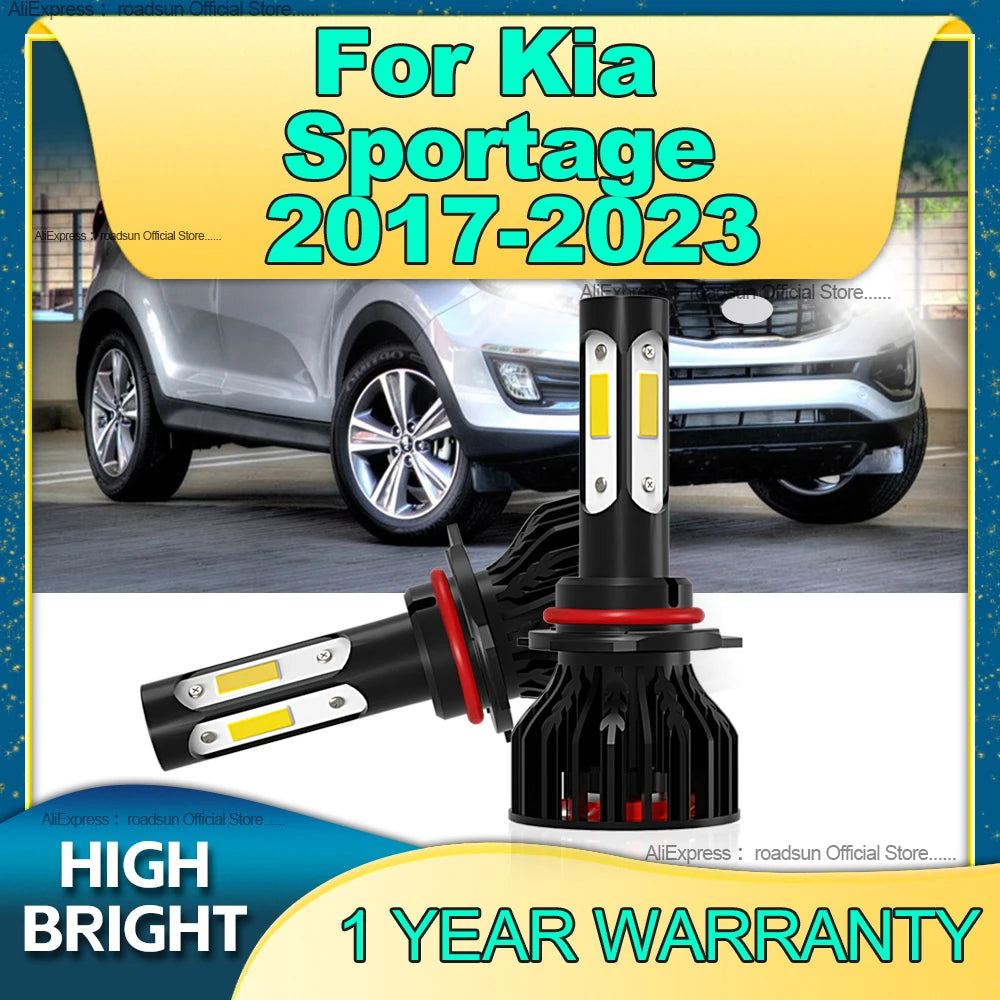 Car LED Headlight HB3 6000K 180W 4Side Chip Auto Lamp Turbo Light with Fan For Kia Sportag