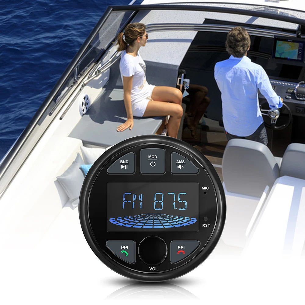 2025 Boat Radio Marine Stereo Source Media Player AM FM RDS Receiver MP3 MP4 Video Play Bl | AUTOKITSHOP
