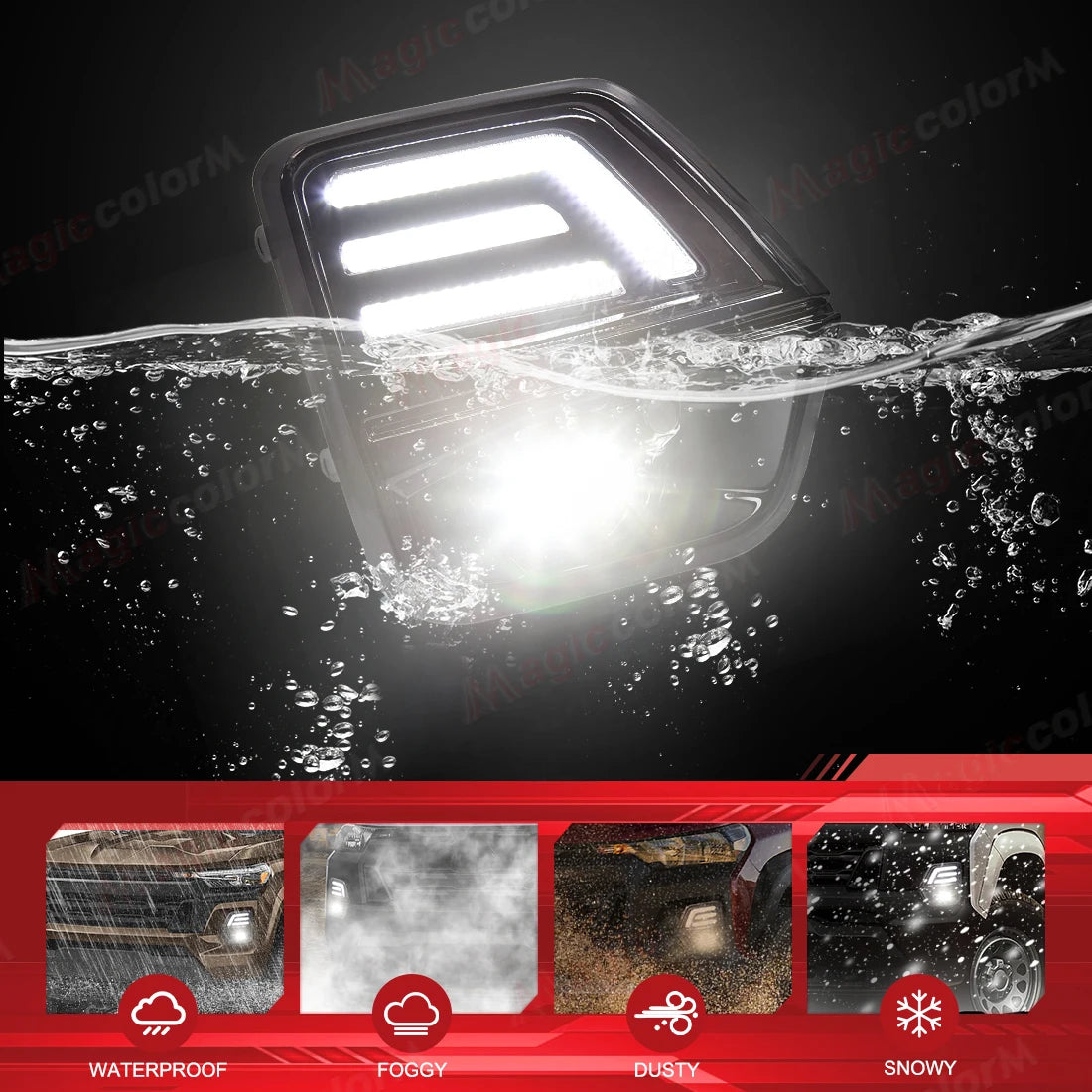 LED DRL Fog Lamps For Chevrolet Colorado WT LT Trail Boss Z71 2023 2024 2025 Daytime Runni | AUTOKITSHOP