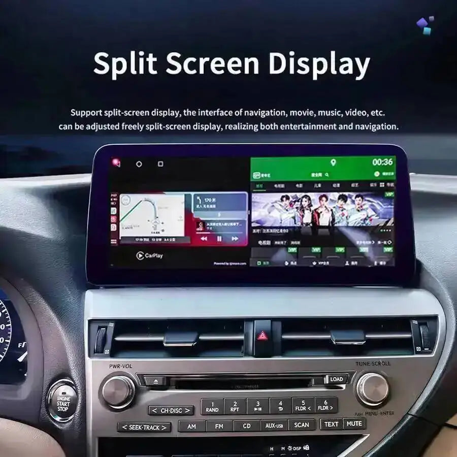 Car Multimedia Video Player 12.3'' Navi CarPlay Screen Built-in 360 For LEXUS RX270 RX300