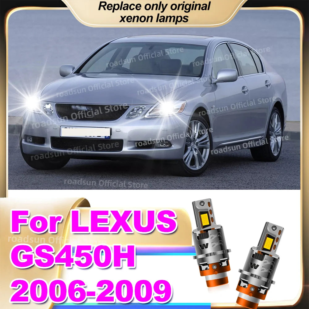 LED Headlight Replace Original HID Canbus Xenon Bulb 1:1 6000K For LEXUS GS450H 2006 2007