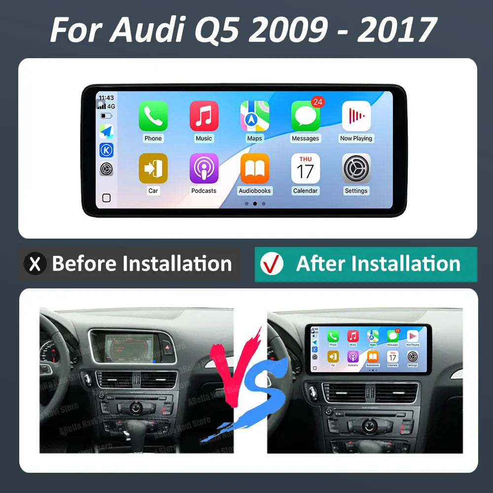 Right Hand Drvie for Audi Q5 2009 - 2017 Android 16 Car Radio Multimedia Player BT 4G QLED
