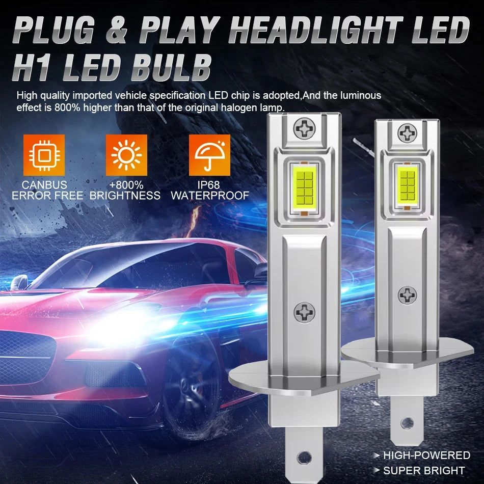 H1 H7 LED Headlight 100000LM Super Bright 6000K Cool Whtie Plug And Play Ampoule Led Light