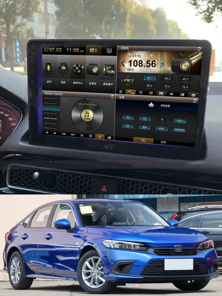 For 2022 HONDA Civic 10.1inch Car dvd Radio Android Stereo Frame Panel Fascia Audio Multim
