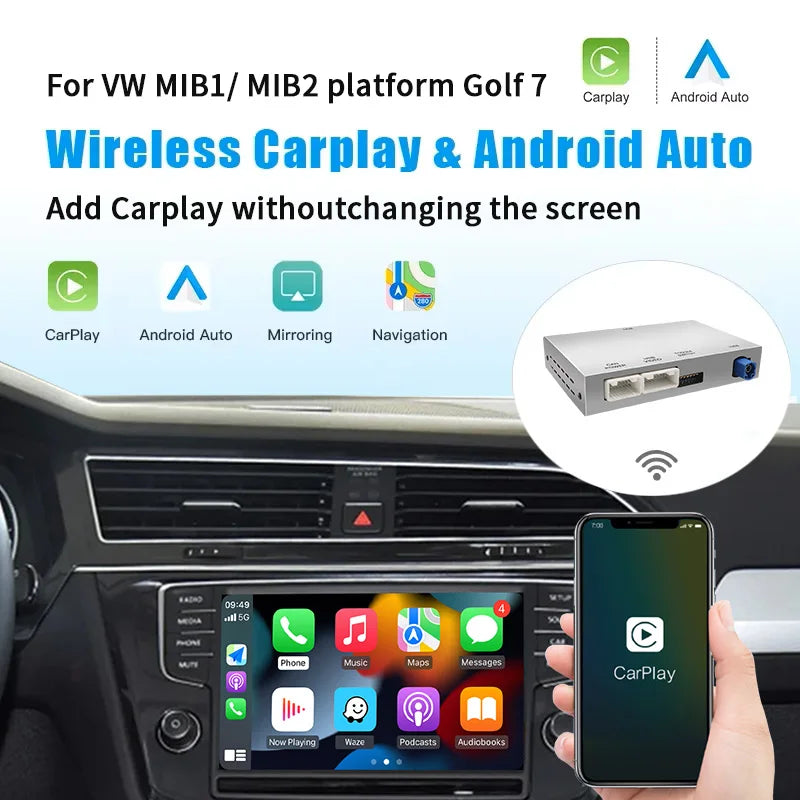 Wireless Carplay Android Auto For VW Tech Box pour Skoda Octavia A5 Golf 7 Polo Passat B8